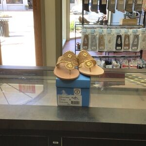 Woven Floral Thong Sandals - Gold by Jack Rogers